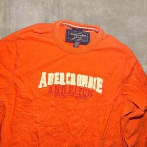 Vintage Abercrombie & Fitch Y2K Orange Long Sleeve Muscle Tee, Large